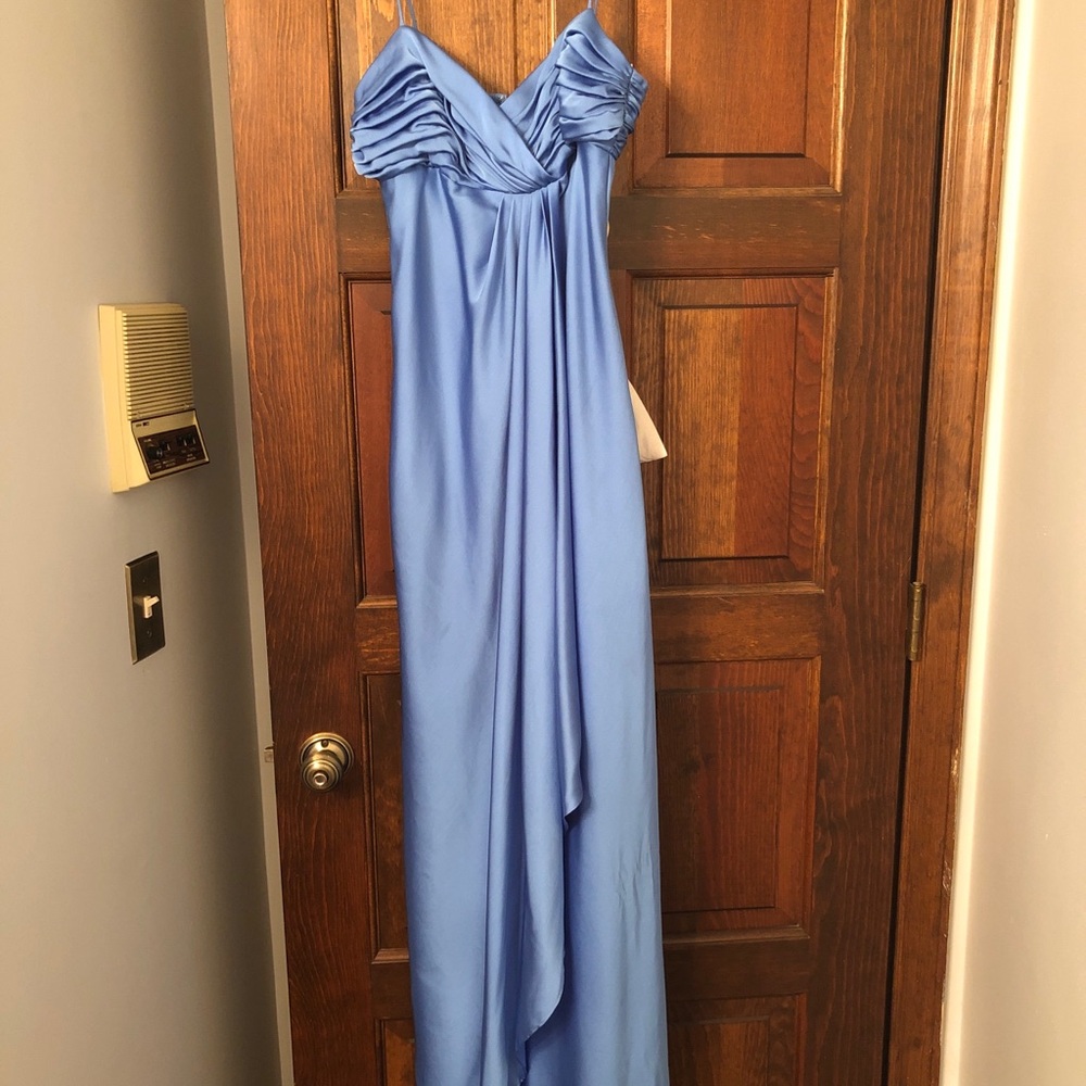 Blue A-line Prom gown